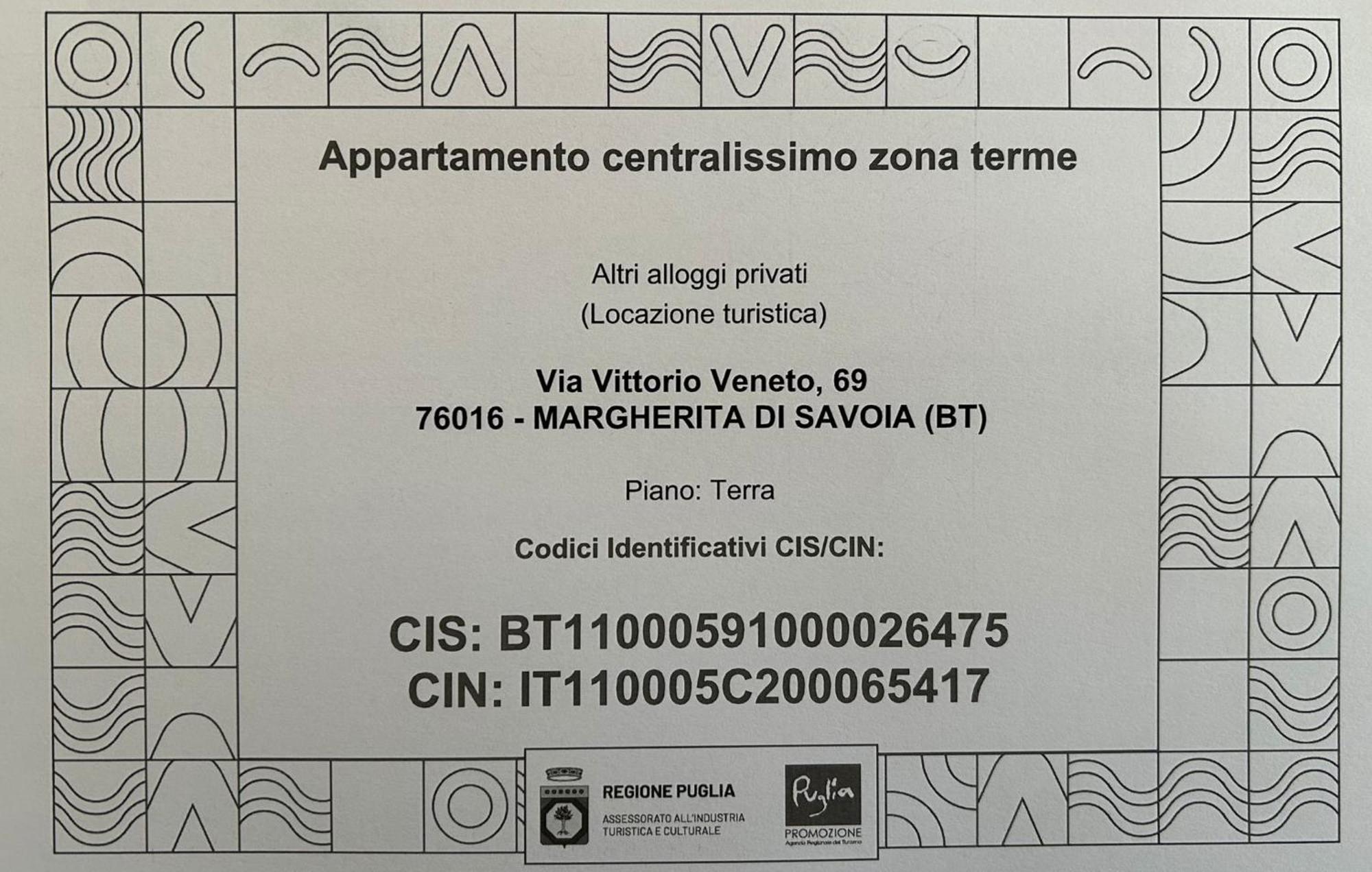 Appartamento Centralissimo Zona Terme Margherita Di Savoia Exterior foto